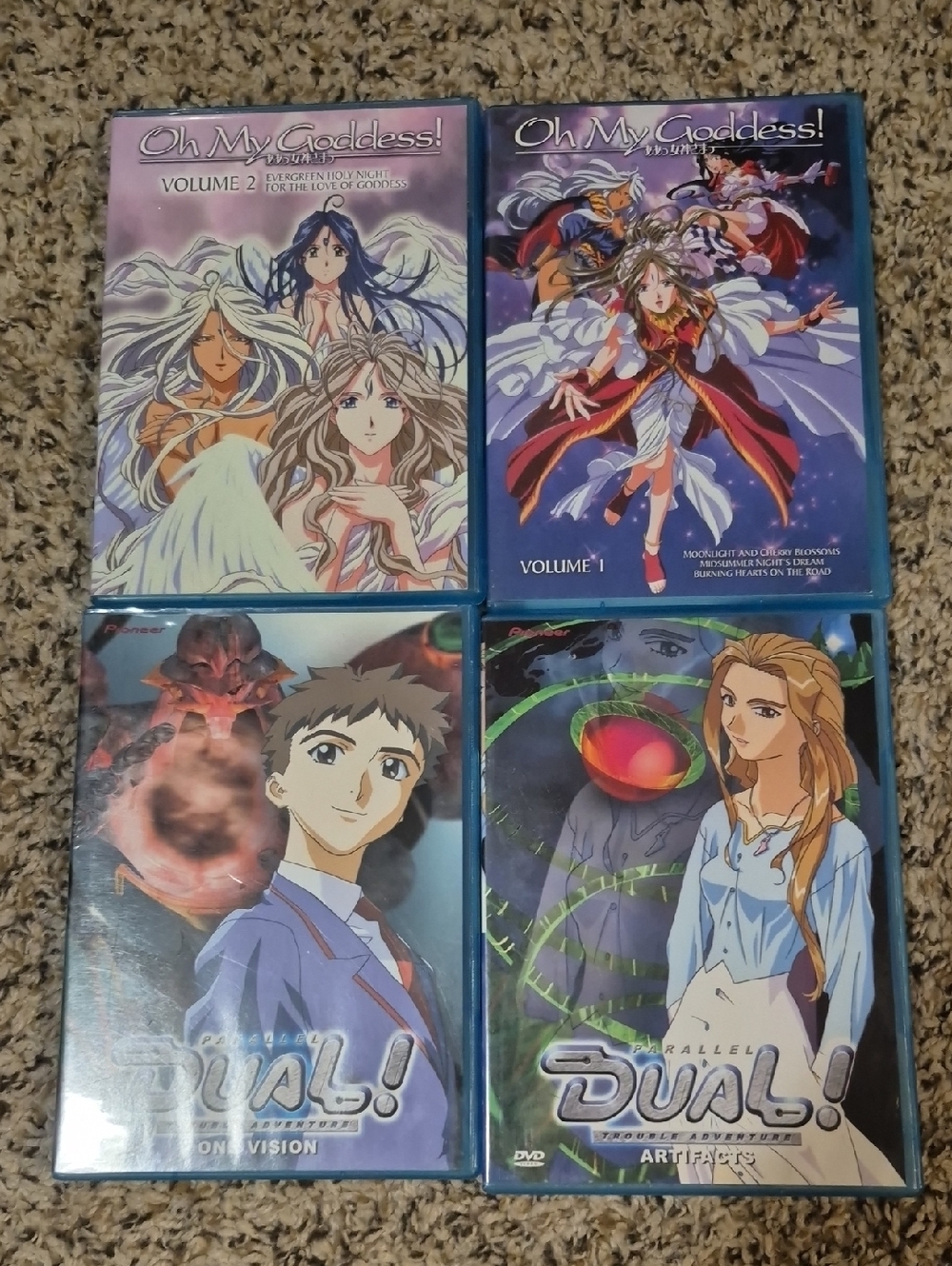 Oh My Goddess! & Dual! Anime DVD Lot - Purple, Blue, White Covers